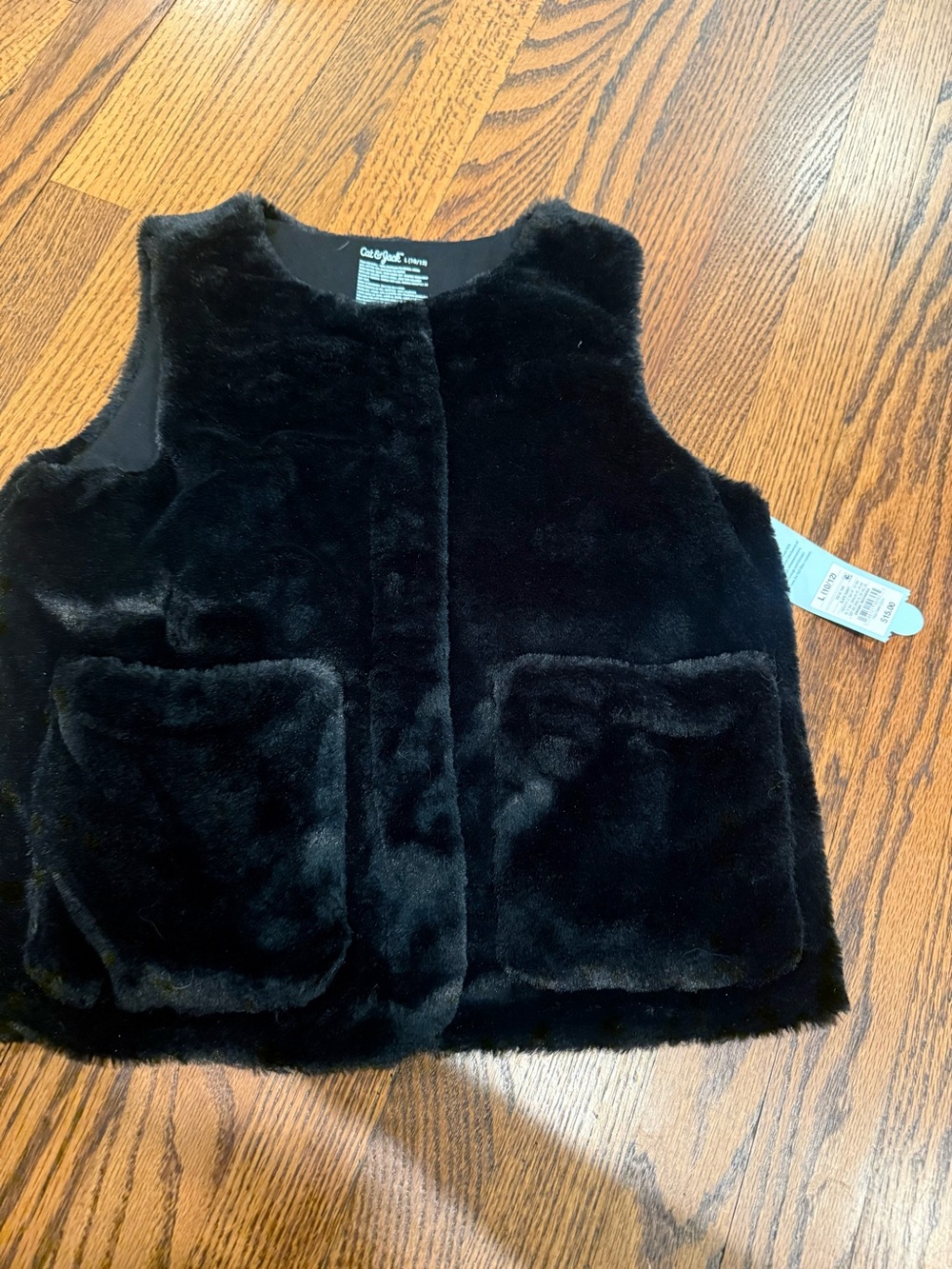 Target Black Faux Fur Vest - Plush Sleeveless Layer